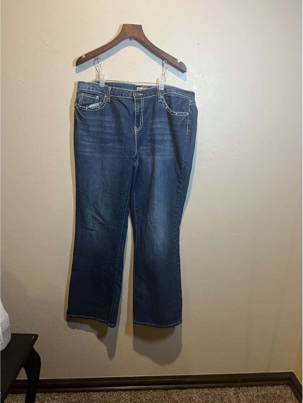 Earl Jean Size 16 Y2K Bling Bootcut Jeans Rhinestone Embellished Western Denim